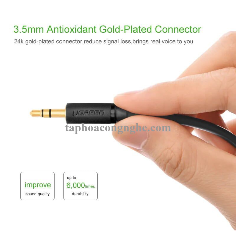 Ugreen 10501 0.5M màu Đen Cáp âm thanh 2 đầu 3.5mm dương AV101 30010501